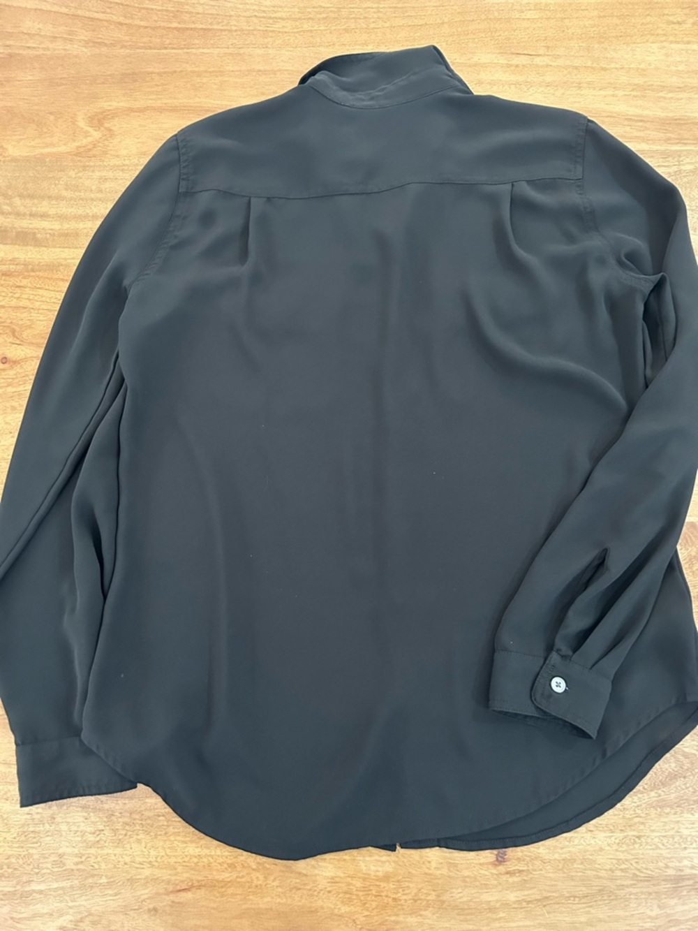 LOFT Black Button-Down Shirt with Chest Pockets - Picture 5 of 7